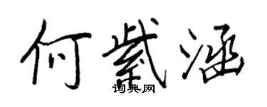 王正良何紫涵行書個性簽名怎么寫