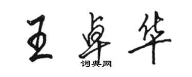 駱恆光王卓華行書個性簽名怎么寫