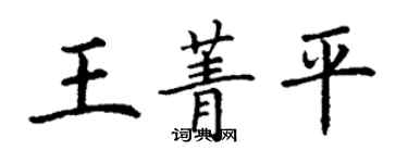 丁謙王菁平楷書個性簽名怎么寫