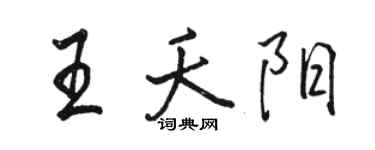 駱恆光王夭陽行書個性簽名怎么寫