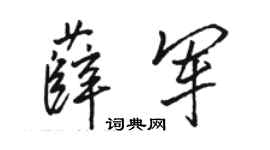 駱恆光薛軍行書個性簽名怎么寫