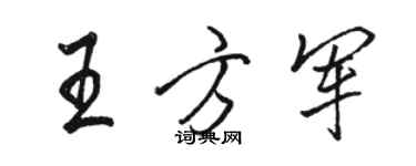 駱恆光王方軍行書個性簽名怎么寫