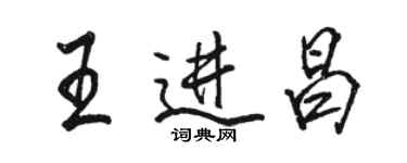 駱恆光王進昌行書個性簽名怎么寫