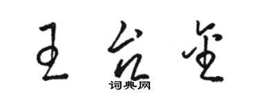 駱恆光王台金草書個性簽名怎么寫