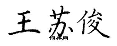 丁謙王蘇俊楷書個性簽名怎么寫