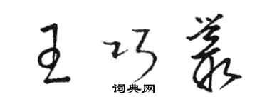 駱恆光王巧叢草書個性簽名怎么寫