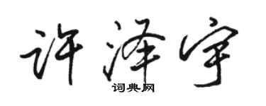 駱恆光許澤宇行書個性簽名怎么寫