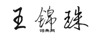 駱恆光王錦珠行書個性簽名怎么寫