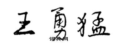 曾慶福王勇猛行書個性簽名怎么寫