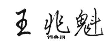 駱恆光王兆魁行書個性簽名怎么寫