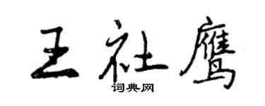 曾慶福王社鷹行書個性簽名怎么寫