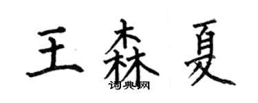 何伯昌王森夏楷書個性簽名怎么寫