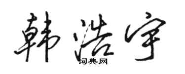 駱恆光韓浩宇行書個性簽名怎么寫