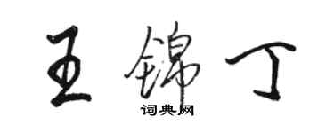 駱恆光王錦丁行書個性簽名怎么寫