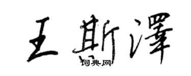 王正良王斯澤行書個性簽名怎么寫