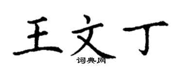 丁謙王文丁楷書個性簽名怎么寫