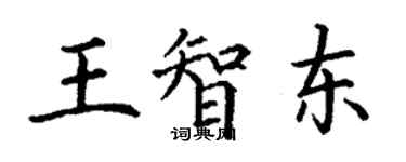 丁謙王智東楷書個性簽名怎么寫