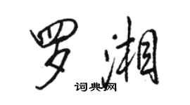 駱恆光羅湘行書個性簽名怎么寫