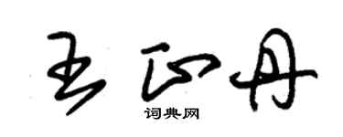 朱錫榮王正丹草書個性簽名怎么寫