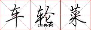 田英章車輪菜行書怎么寫