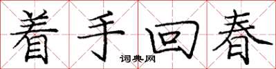 龐中華著手回春楷書怎么寫