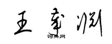 梁錦英王歲淵草書個性簽名怎么寫