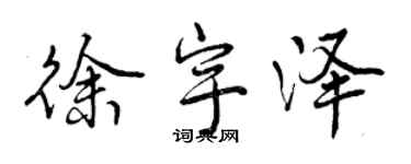 曾慶福徐宇澤行書個性簽名怎么寫