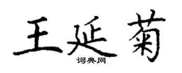 丁謙王延菊楷書個性簽名怎么寫