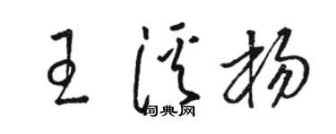 駱恆光王溪楊草書個性簽名怎么寫