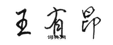 駱恆光王有昂行書個性簽名怎么寫