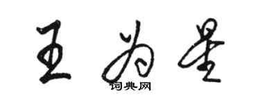 駱恆光王為星行書個性簽名怎么寫