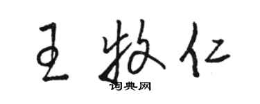 駱恆光王牧仁草書個性簽名怎么寫