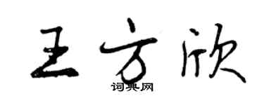 曾慶福王方欣行書個性簽名怎么寫