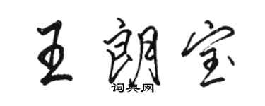 駱恆光王朗寶行書個性簽名怎么寫