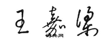 駱恆光王嘉梁草書個性簽名怎么寫