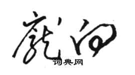 駱恆光龐向草書個性簽名怎么寫