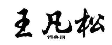 胡問遂王凡松行書個性簽名怎么寫