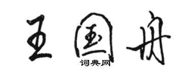 駱恆光王國舟行書個性簽名怎么寫