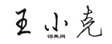 駱恆光王小克行書個性簽名怎么寫