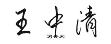 駱恆光王中清行書個性簽名怎么寫