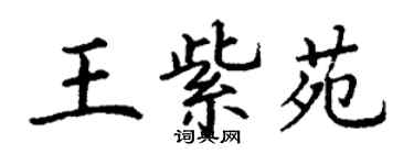 丁謙王紫苑楷書個性簽名怎么寫