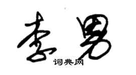 朱錫榮李男草書個性簽名怎么寫