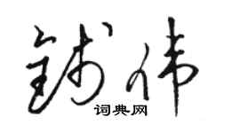駱恆光錢偉草書個性簽名怎么寫