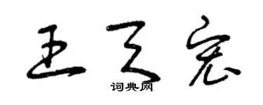 曾慶福王天宏草書個性簽名怎么寫