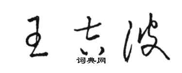 駱恆光王吉波草書個性簽名怎么寫