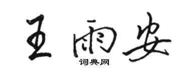 駱恆光王雨安行書個性簽名怎么寫