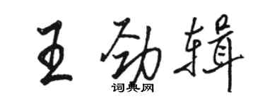 駱恆光王勁輯行書個性簽名怎么寫