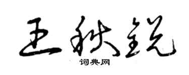 曾慶福王秋銳草書個性簽名怎么寫