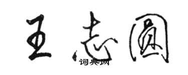 駱恆光王志圓行書個性簽名怎么寫