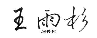 駱恆光王雨杉行書個性簽名怎么寫